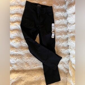 Kids black chino pants 7 slim NWT